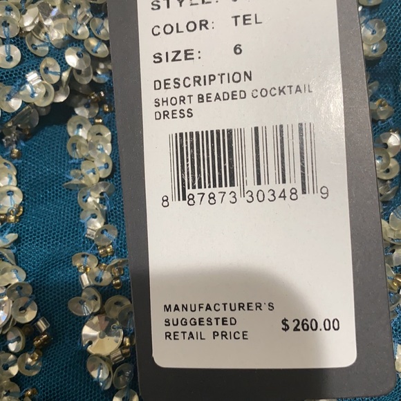 Adrianna Papell short teal embellished dress - Picture 6 of 8